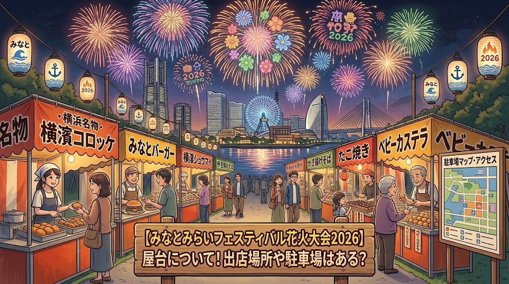 【みなとみらいフェスティバル花火大会2026】屋台について！出店場所や駐車場はある？